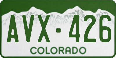 CO license plate AVX426