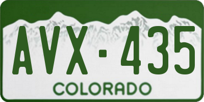 CO license plate AVX435