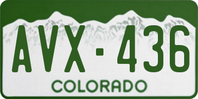 CO license plate AVX436