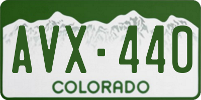 CO license plate AVX440