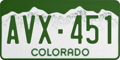 CO license plate AVX451