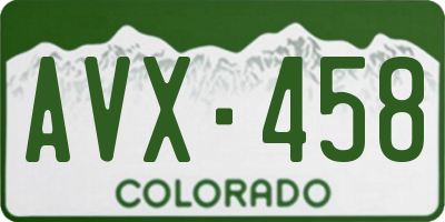 CO license plate AVX458