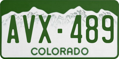 CO license plate AVX489