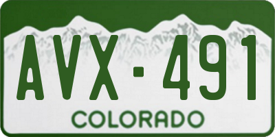 CO license plate AVX491