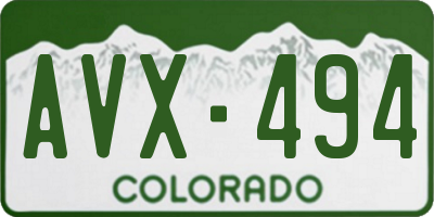 CO license plate AVX494