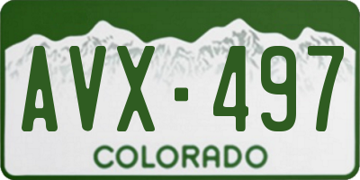 CO license plate AVX497