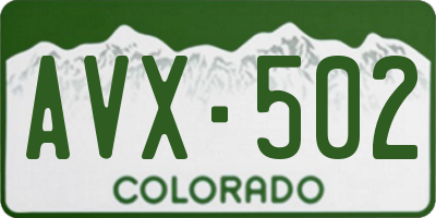 CO license plate AVX502