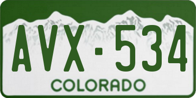 CO license plate AVX534