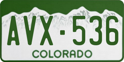 CO license plate AVX536