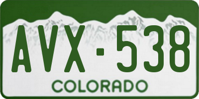CO license plate AVX538