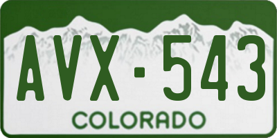 CO license plate AVX543