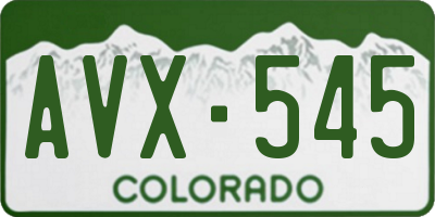 CO license plate AVX545