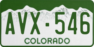 CO license plate AVX546
