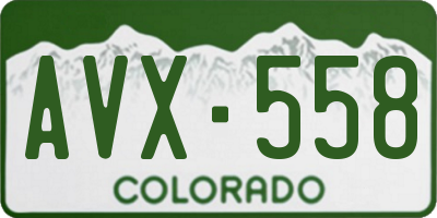 CO license plate AVX558