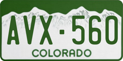 CO license plate AVX560
