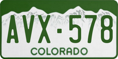CO license plate AVX578