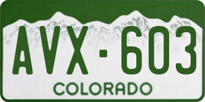 CO license plate AVX603