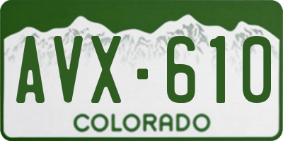 CO license plate AVX610