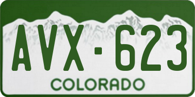 CO license plate AVX623