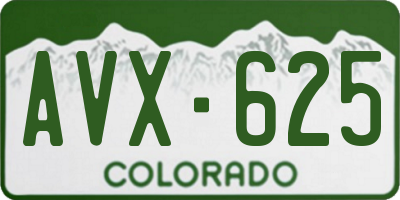 CO license plate AVX625