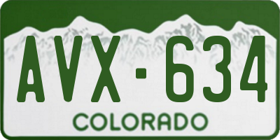 CO license plate AVX634