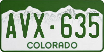 CO license plate AVX635