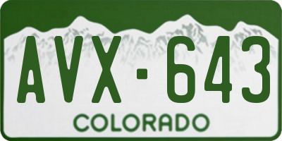 CO license plate AVX643