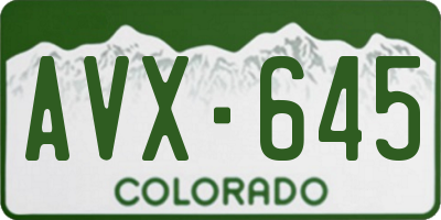 CO license plate AVX645
