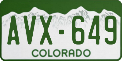 CO license plate AVX649