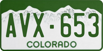 CO license plate AVX653