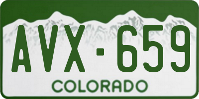 CO license plate AVX659