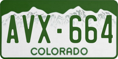 CO license plate AVX664