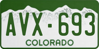 CO license plate AVX693