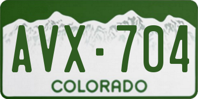 CO license plate AVX704