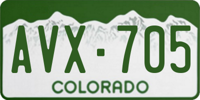 CO license plate AVX705
