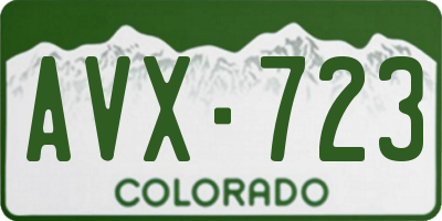 CO license plate AVX723