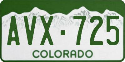 CO license plate AVX725