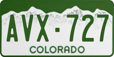 CO license plate AVX727