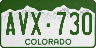 CO license plate AVX730