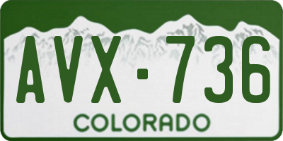 CO license plate AVX736