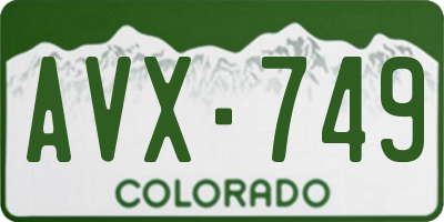 CO license plate AVX749