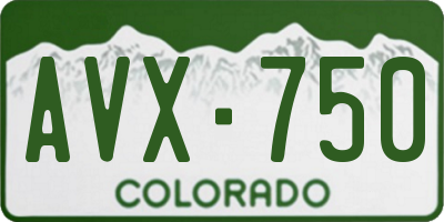 CO license plate AVX750