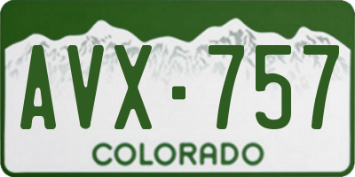 CO license plate AVX757