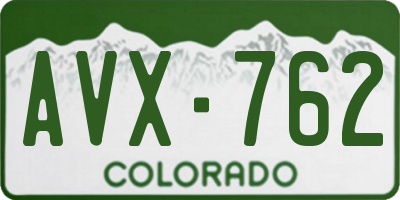 CO license plate AVX762