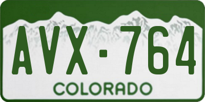 CO license plate AVX764