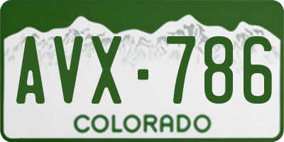CO license plate AVX786