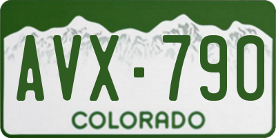 CO license plate AVX790