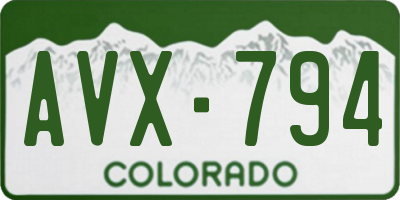 CO license plate AVX794