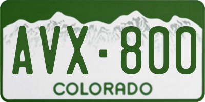CO license plate AVX800
