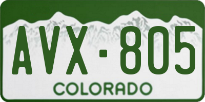CO license plate AVX805